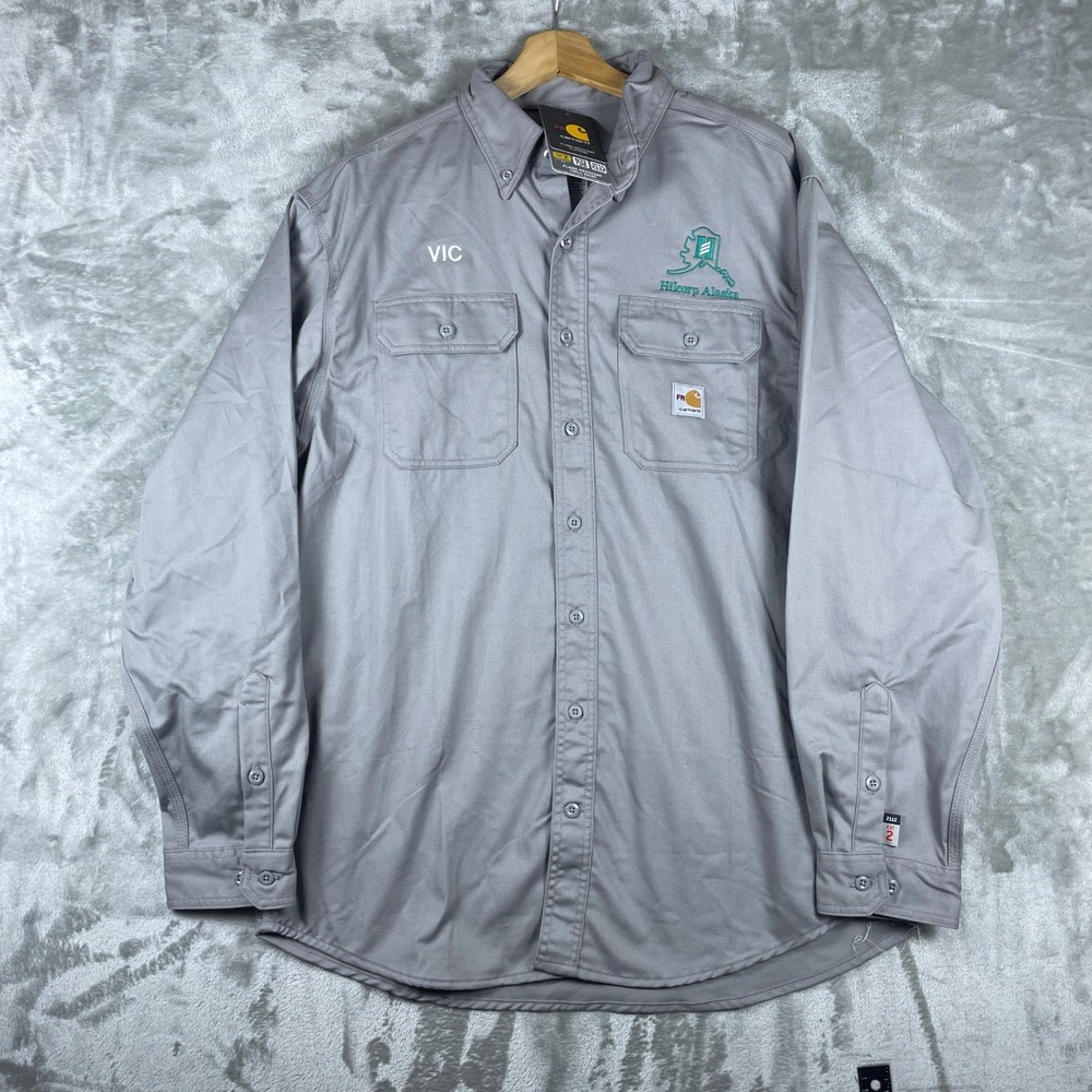 Carhartt Flame Resistant Shirt Mens Large Gray NWT FRS160-GRY